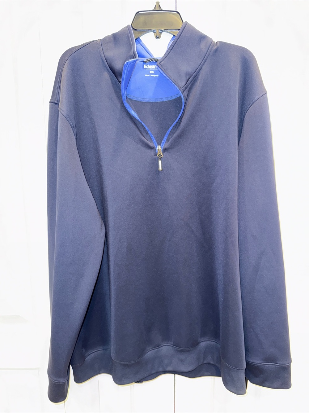 Edwards Men's Navy Quarter-Zip Pullover Sweater